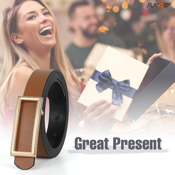 Women Reversible Leather Belts for Jeans Pants Dresses Ladies Fashion Belts with - Picture 7 of 7